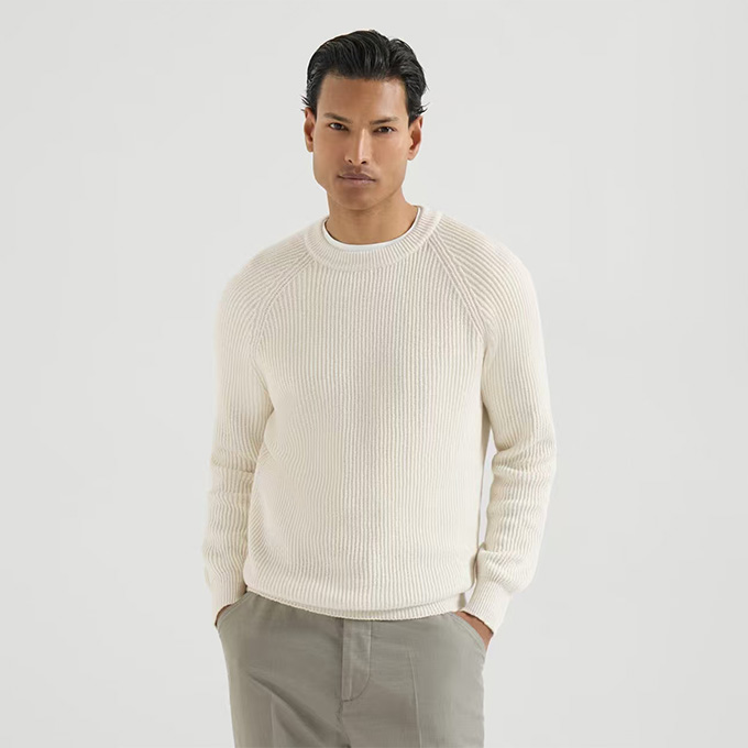 brunello cucinelli gradient english rib knit sweater